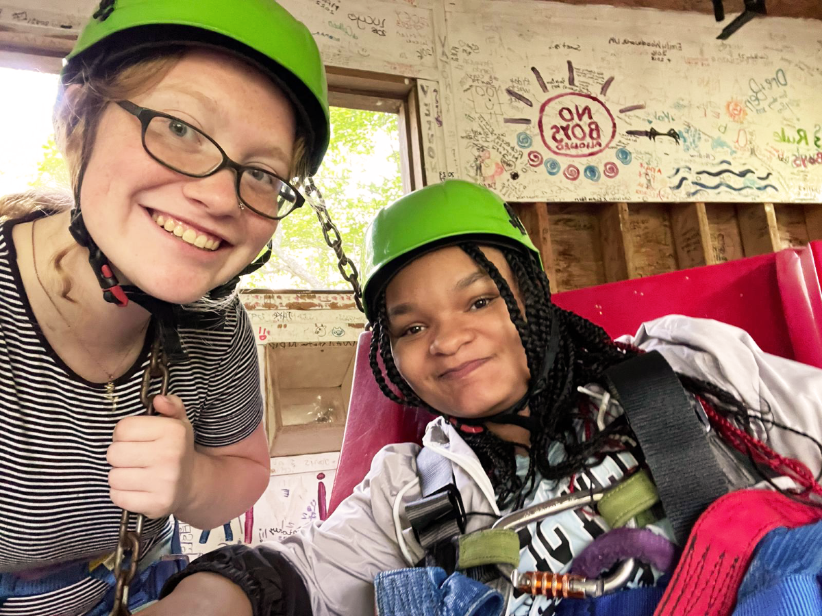 Staff and Teen Girl Camper at Swing_L_Resized